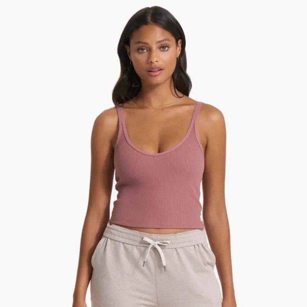 Vuori Rib Crop Tank Marsala Top Size XS